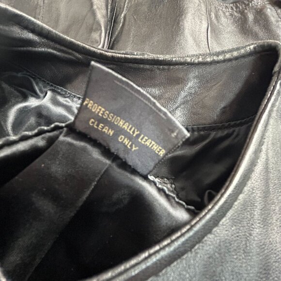 Banana Republic Women Black Genuine Leather Button Down Vest Jacket Size 6 Lined - Picture 4 of 8